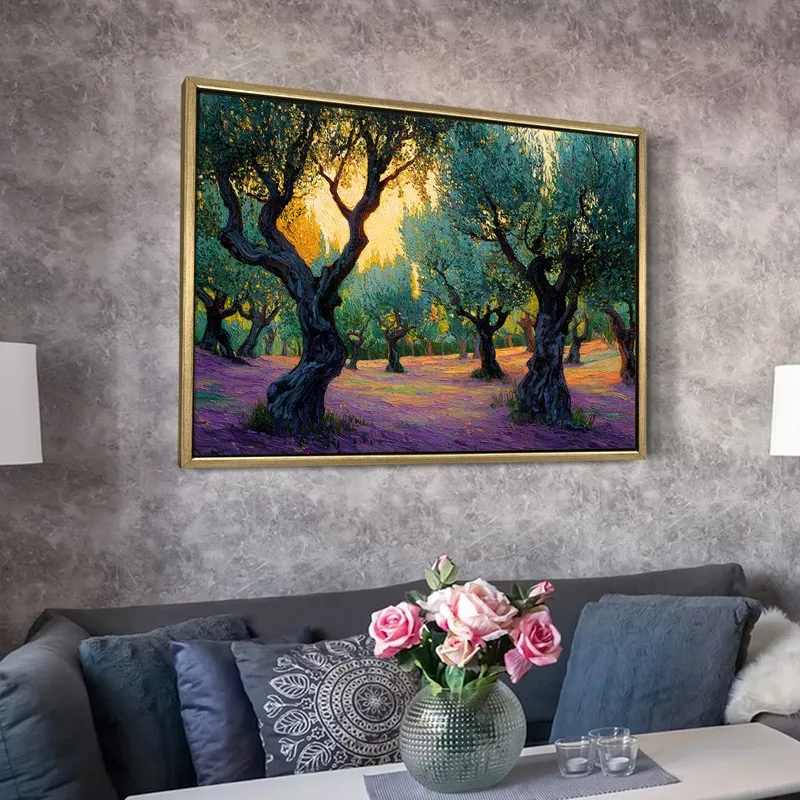 Amethyst Ground Canvas Wall Painting With Frame media 6