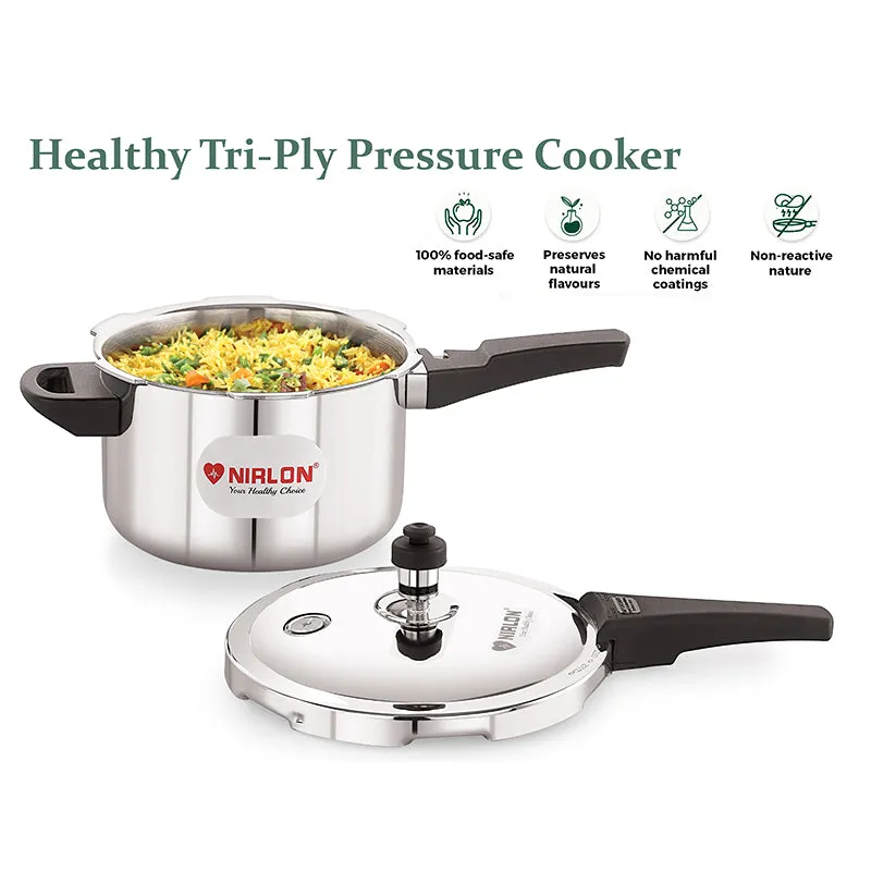 Nirlon Silver Pressure Cooker - 3000 mL/ 8 Inches media 4