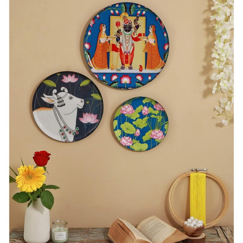Vrindavana Charm Wall Plate - Set Of Three media 4