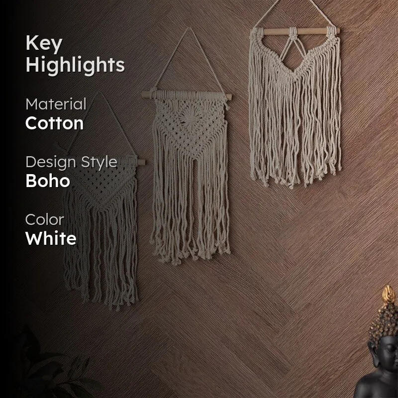 Fiona Macrame Wall Accent - Set Of Three media 2