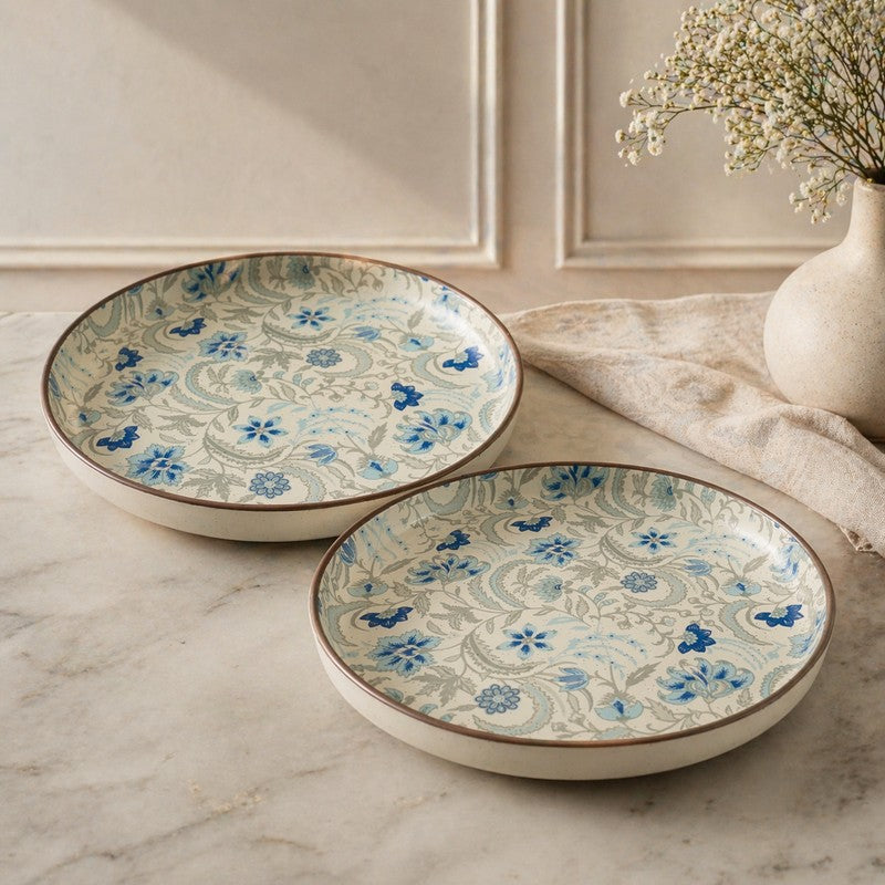 Florale Ceramic Quarter Plate (Blue) - Set of Two media 3
