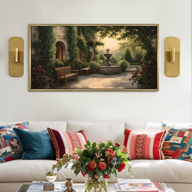Garden Solace Canvas Wall Painting With Frame