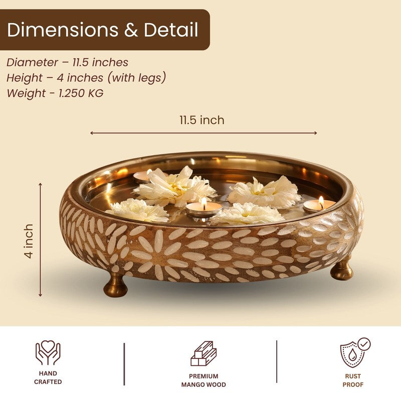 Elegant Decorative Brass Urli media 8