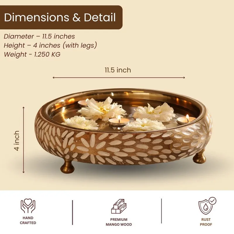 Elegant Decorative Brass Urli media 8