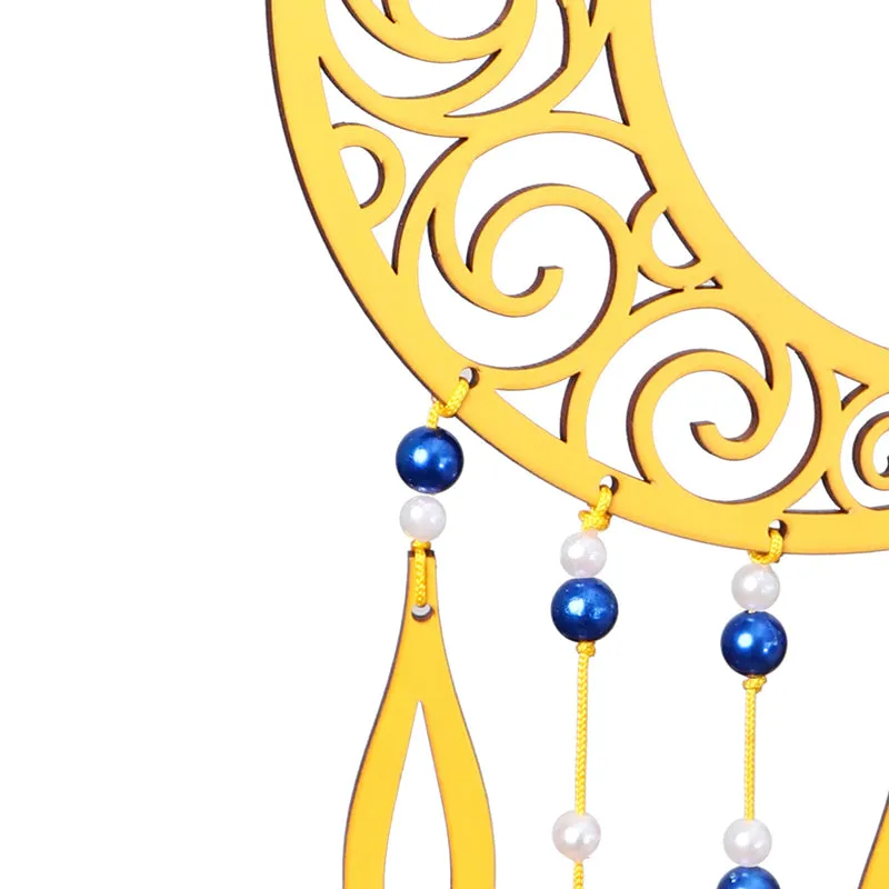 Carved Crescent Dream Catcher - Yellow media 5