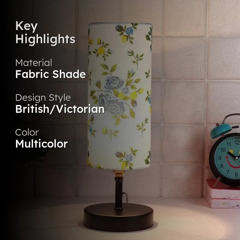 Floral Waves Fabric Table Lamp - Multicolor media 2