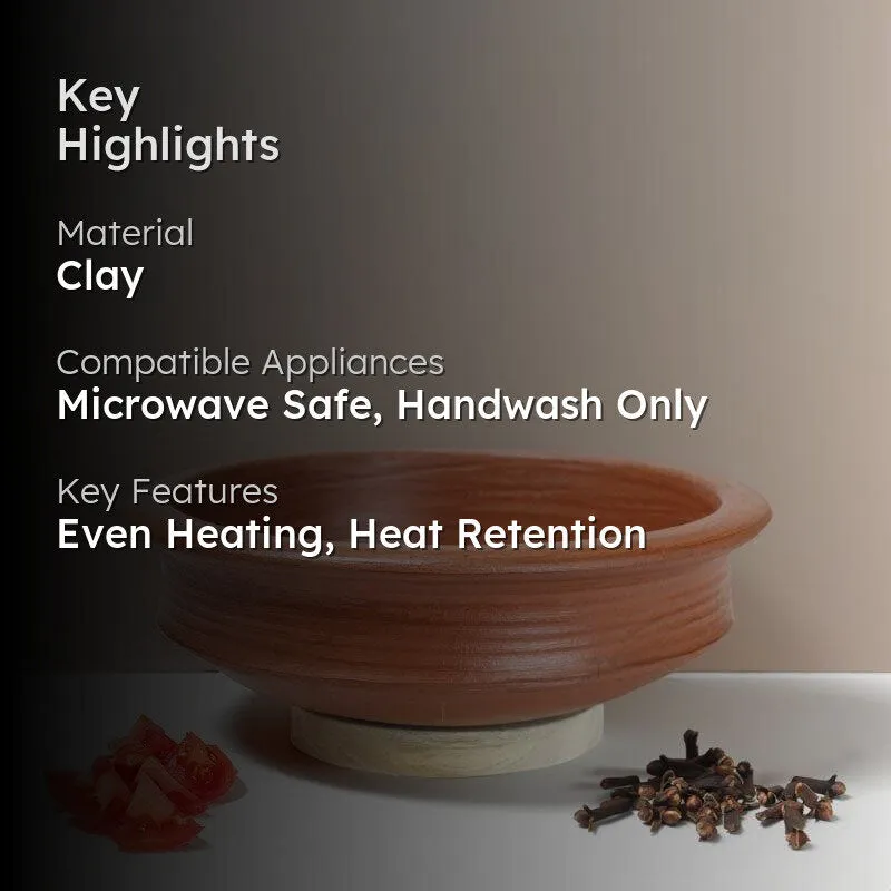 Manawari Clay Pot Brown 1000 mL / 9 Inches media 2