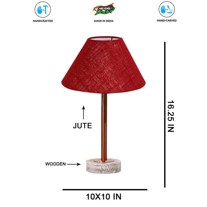 Sienna II Rodin Wooden Table Lamp - Maroon,Copper,White media 7