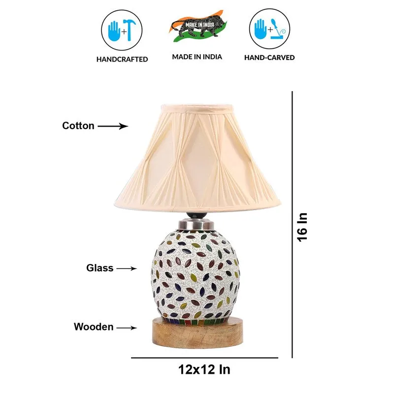 Elyra Smocked Wooden Table Lamp - Multicolor media 9
