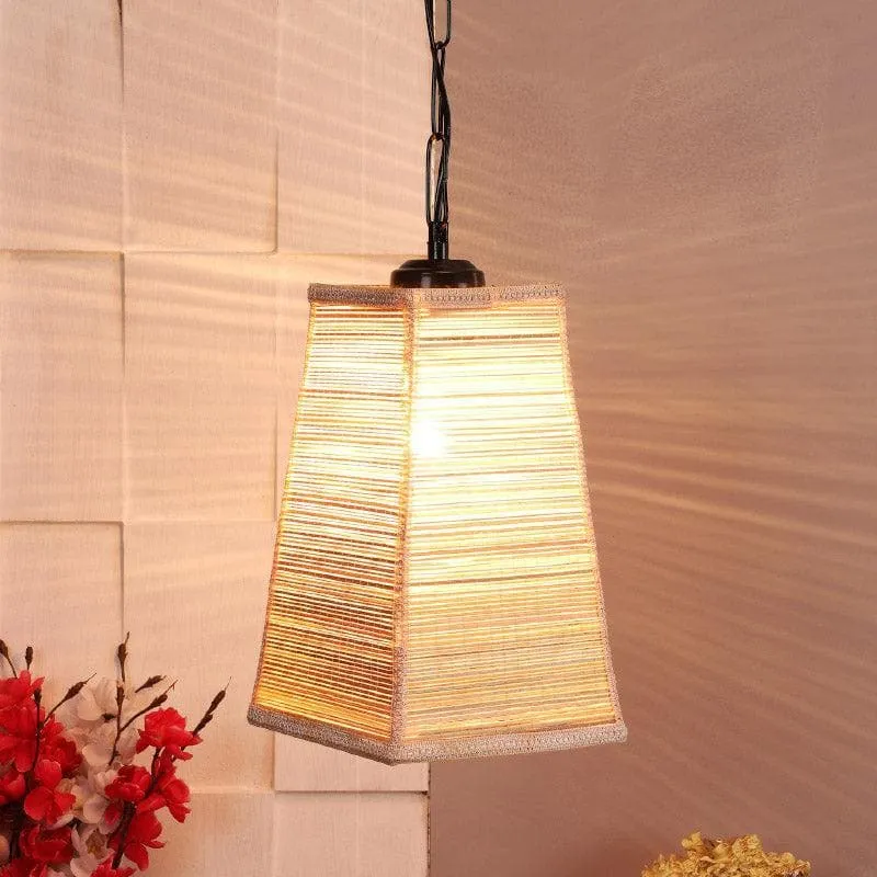 Pamina Bamboo Cane Ceiling Lamp media 1