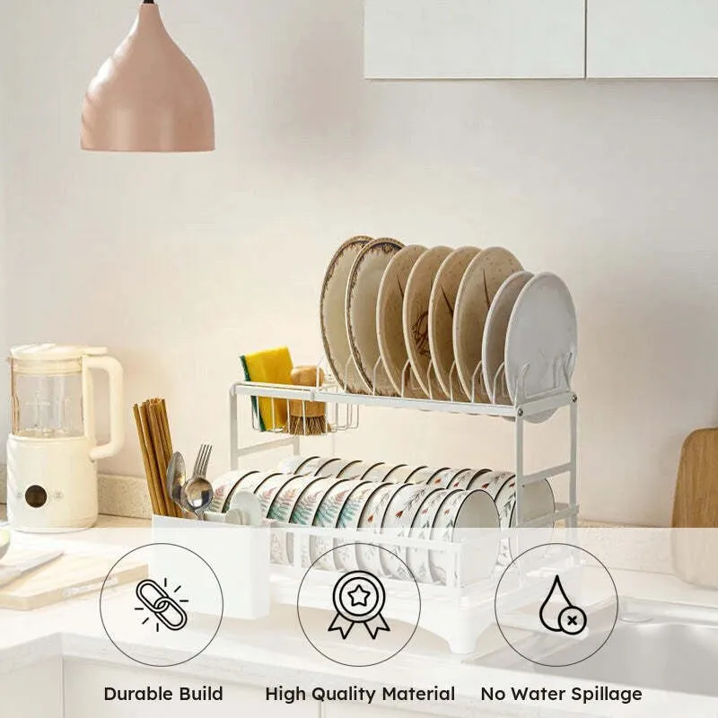 Orho Two Tier Dish Rack - White media 6