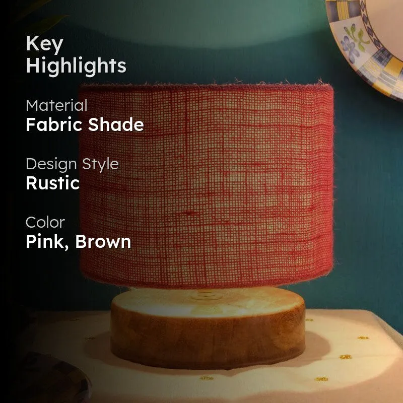 Dum Dum Fabric Table Lamp - Pink,Brown media 2