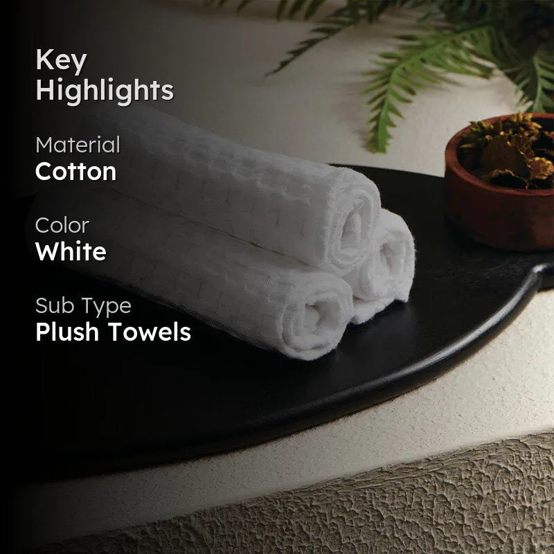 Zira Textured Waffle Towel Combo (White) - Four Piece Set media 2