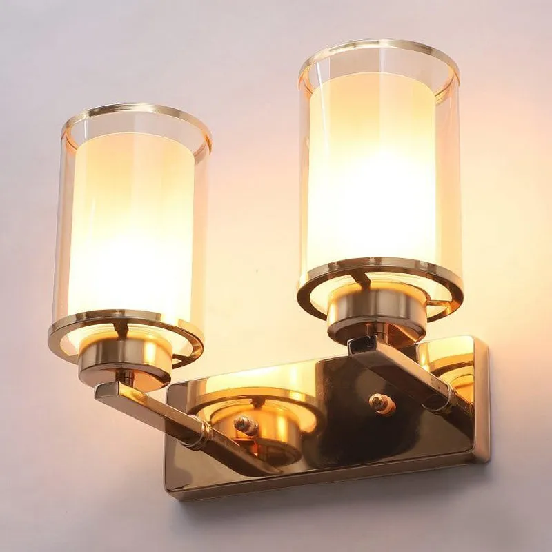 Mirell Dual Glass Wall Lamp With Metal Base media 4