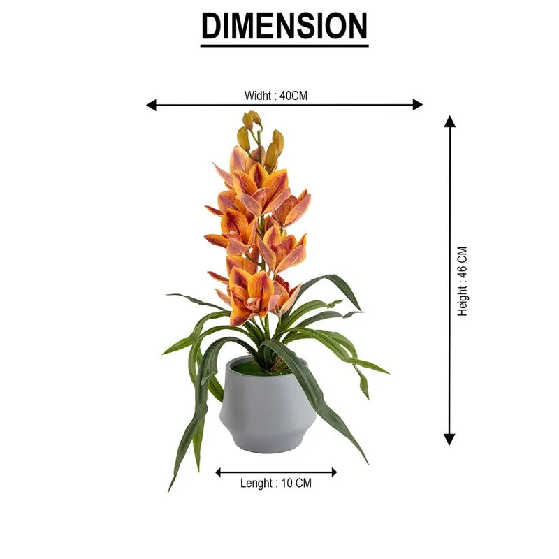 AarviDecor Golden Orchid Silk Artificial Plants media 9