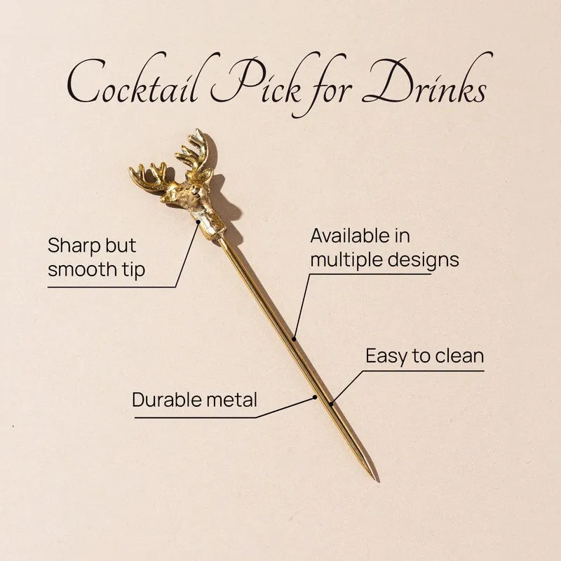 Posh Pin Stainless Steel Cocktail Pick - Gold media 4