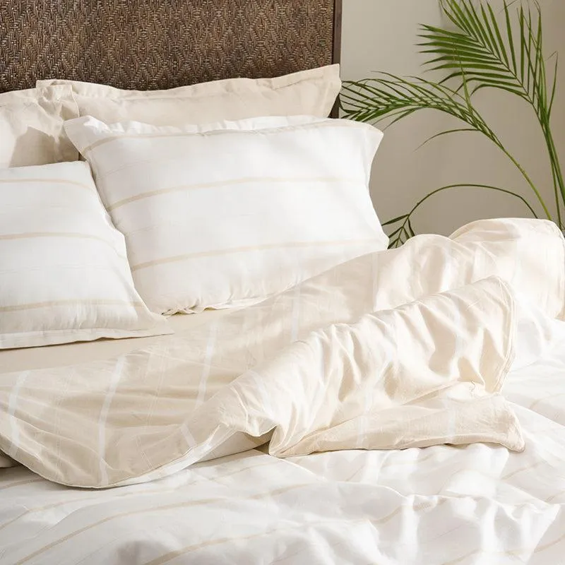 Almond Whisper Chambray Duvet Cover media 3