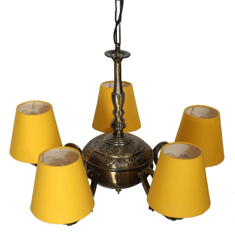 Worldy Conical Golden Antique Ceiling Lamp media 3