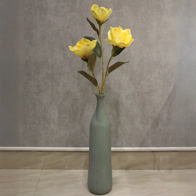 Artificial Magnolia Flower Stick Full Bloom Beauty - Yellow media 3