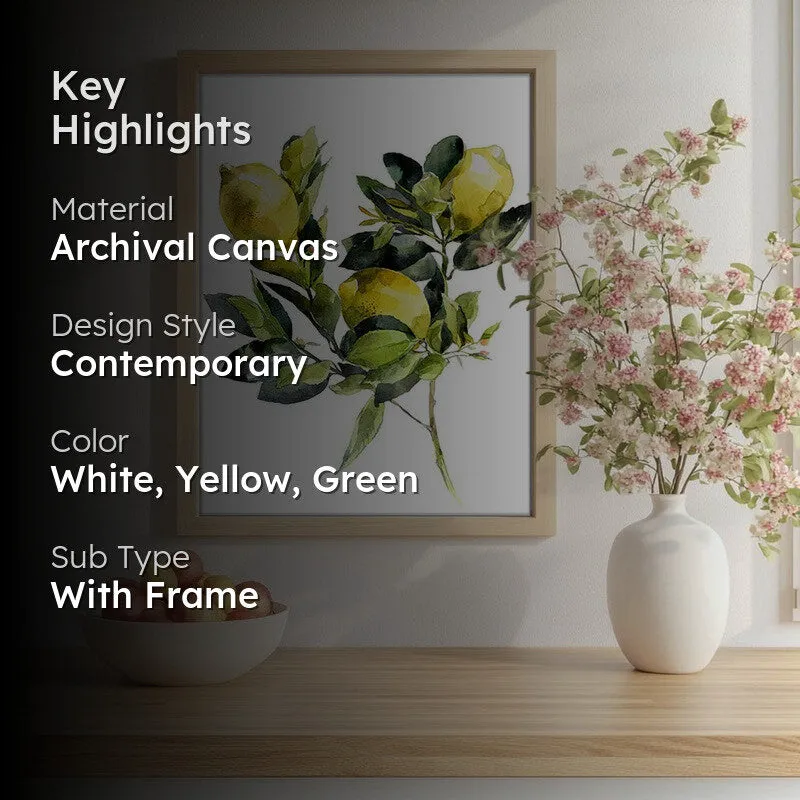 Lemon Luxe Archival Canvas Wall Art - Brown media 2