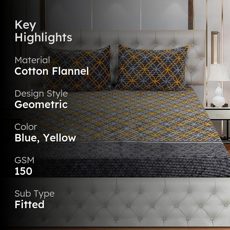 PureAura Cotton Flannel Bedsheet - 150 GSM media 2