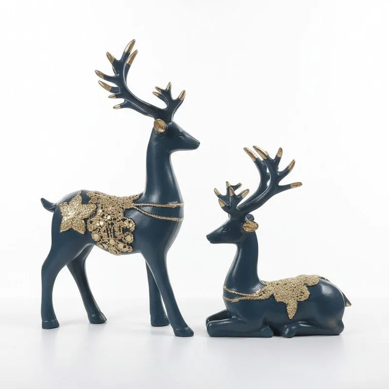 Majestic Reindeer Resin Showpiece - Set of Two - 4