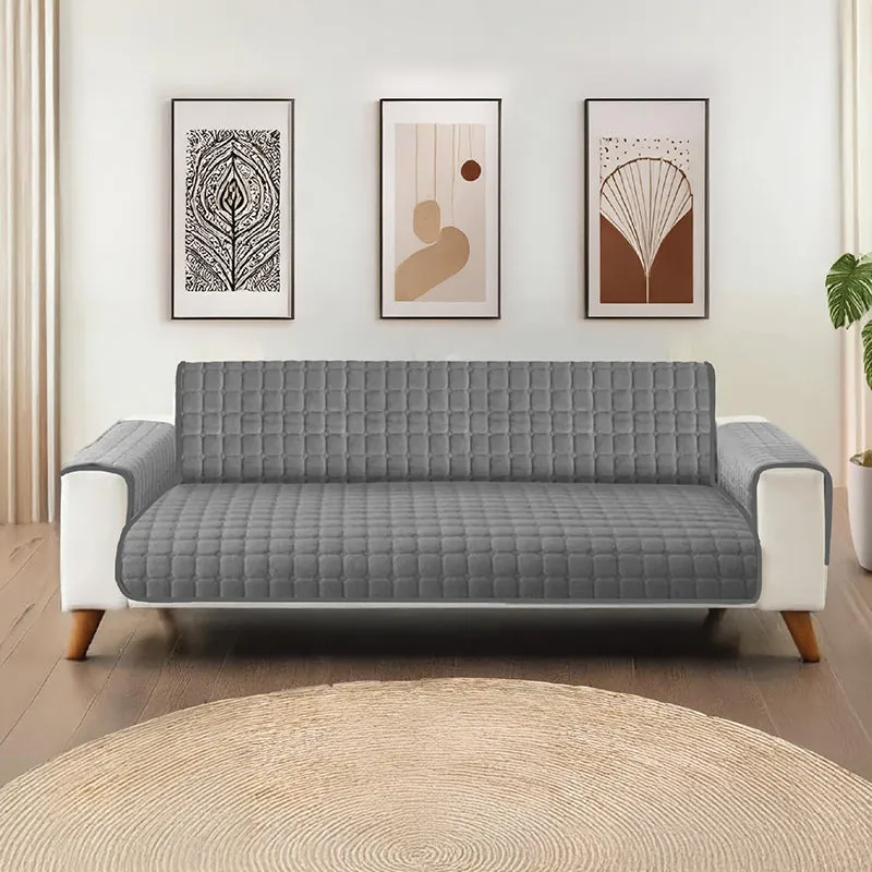Urban Space Grey Textured Sofa Cover media 1