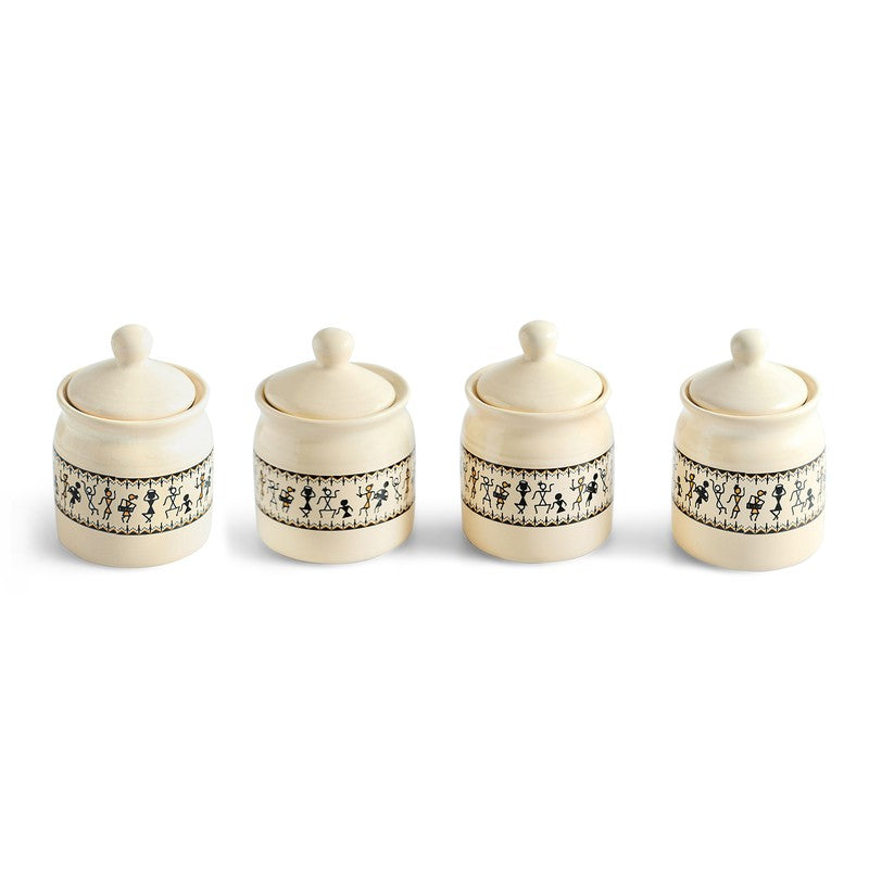 Warli Tales Four Jars with Stand media 3