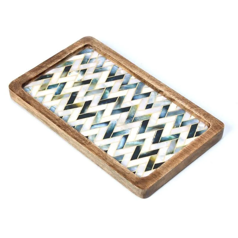 Imara Zig Zag Mangowood Wood Platter media 3