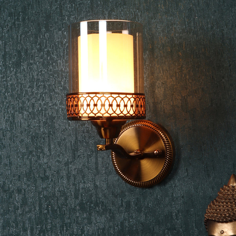 Auric Glass & Iron Wall Lamp
