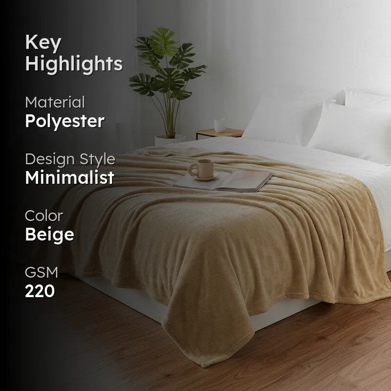 Soft Elite I Blanket(Beige) - 220 GSM media 2