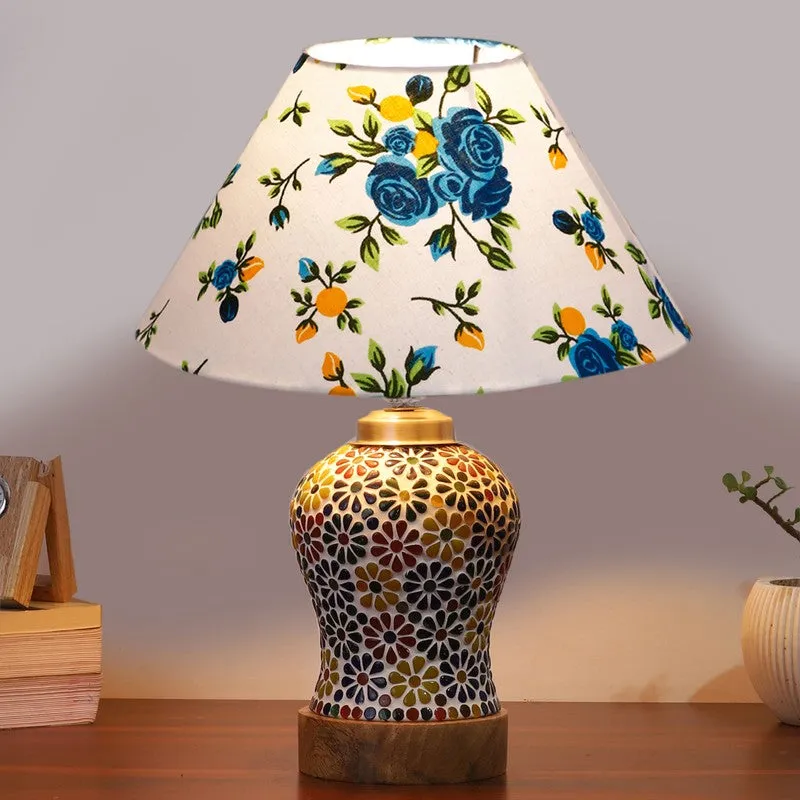Ambrya Fleur Cone Wooden Table Lamp - Multicolor media 3