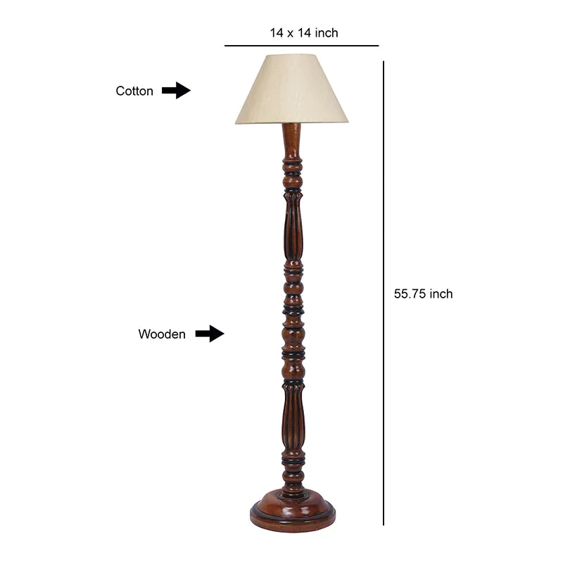 Tira Vintage Wooden Floor Lamp - Off-White media 9