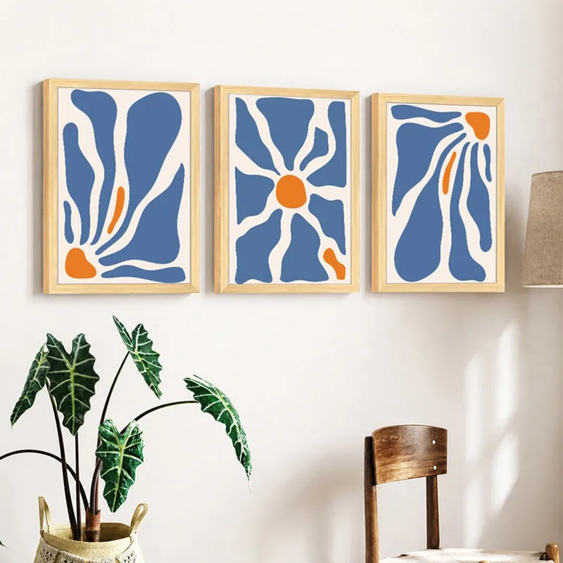 Aurexa Modern Abstract Flow Wall Art With Frame - Set Of Three media 3