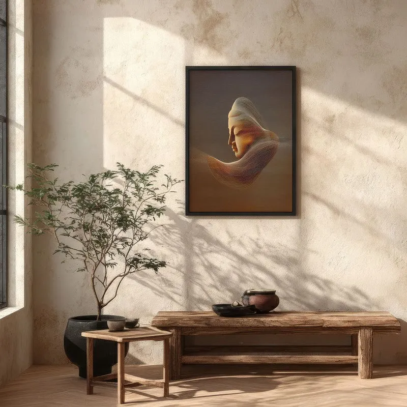 Serene Buddha Archival Paper Wall Painting With Black Frame media 5