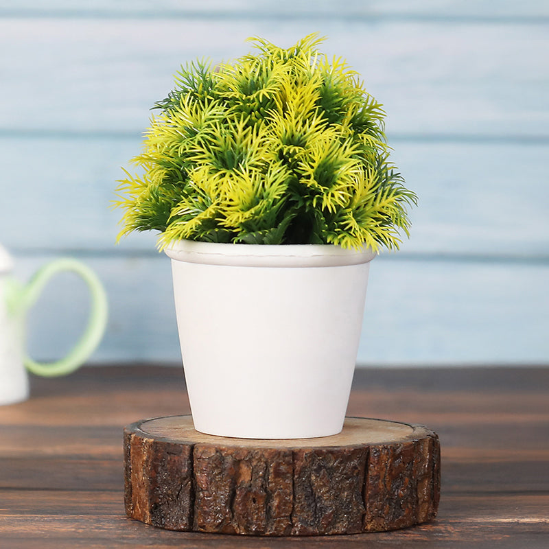 Aalto Artificial Plant With Black Plastic Pot (Green & Yellow) - Set Of Two media 5