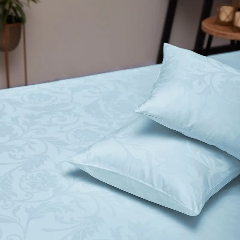 Bloom Bold Jacquard Pillow Cover (Pale Blue) - Set Of Two media 4