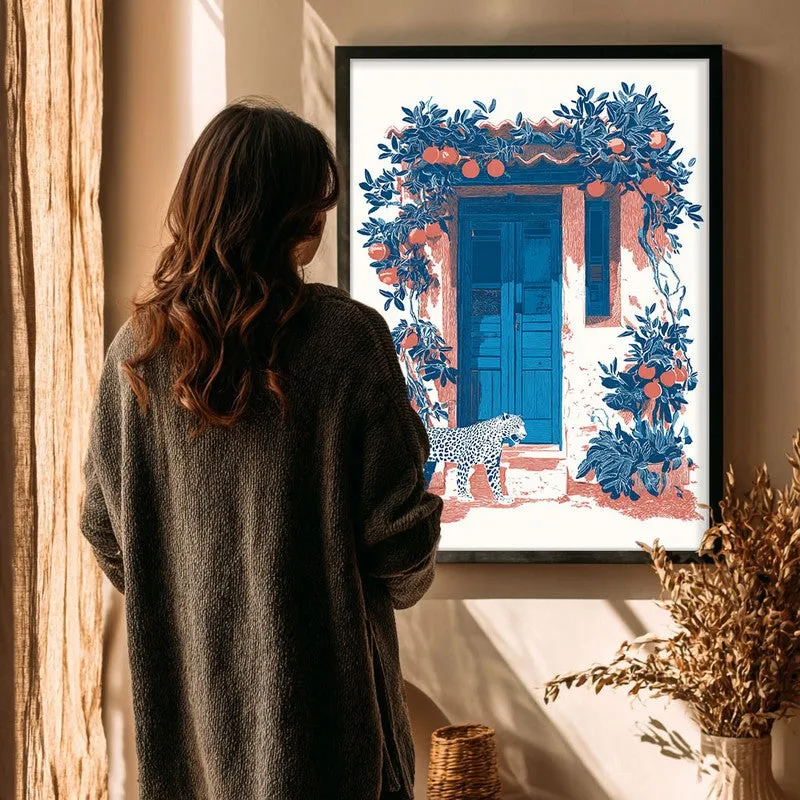 Sapphire Shade Canvas Wall Painting - Black Frame media 6