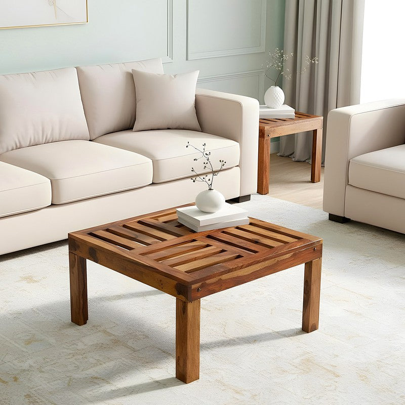 Nervon Sheesham Wooden Center Table - Brown