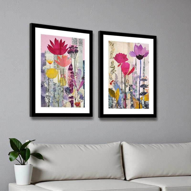 Flora Trance Wall Art With Frame - Set Of Two media 6