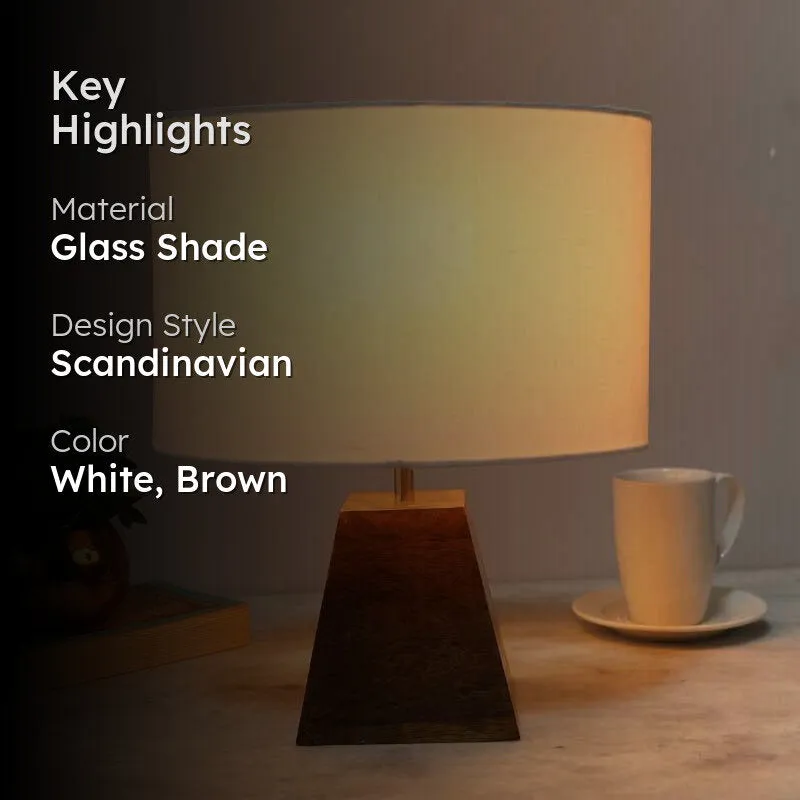 Flameless Flair Glass Table Lamp - White,Brown media 2