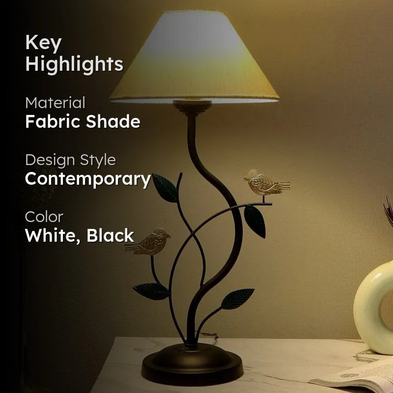 Leapo Twine Fabric Table Lamp - White,Black media 2
