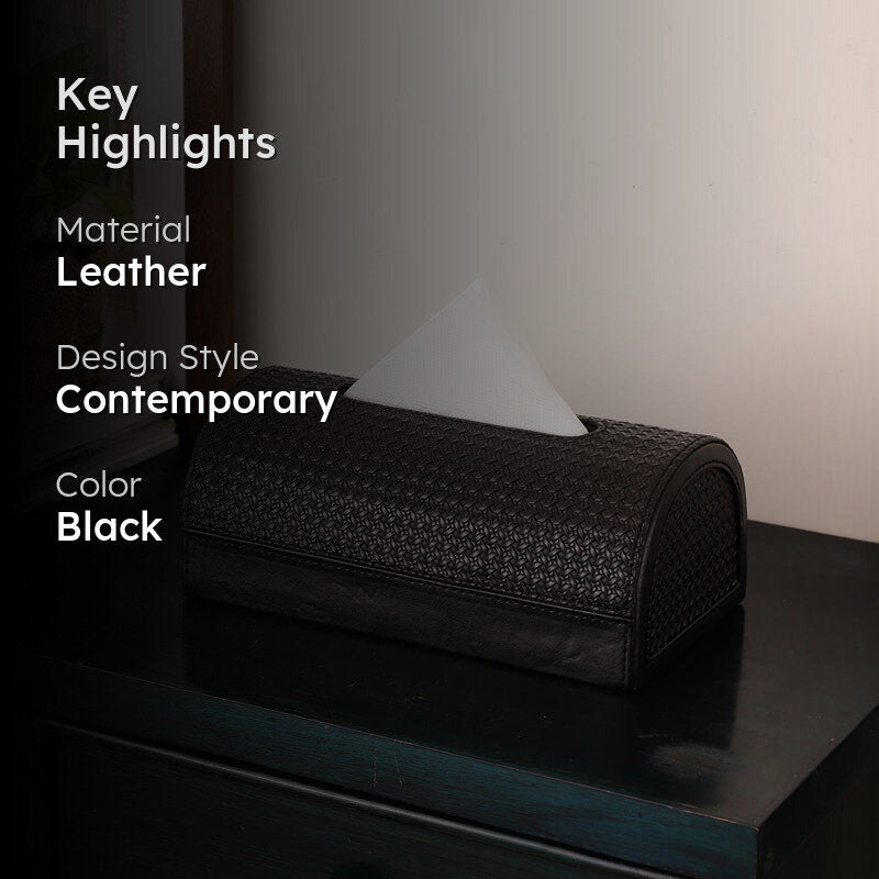 Utra Leather Tissue Holder - Black media 2