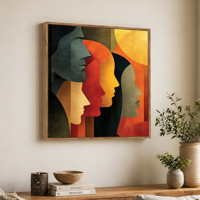 Formed Face Canvas Wall Art With Frame