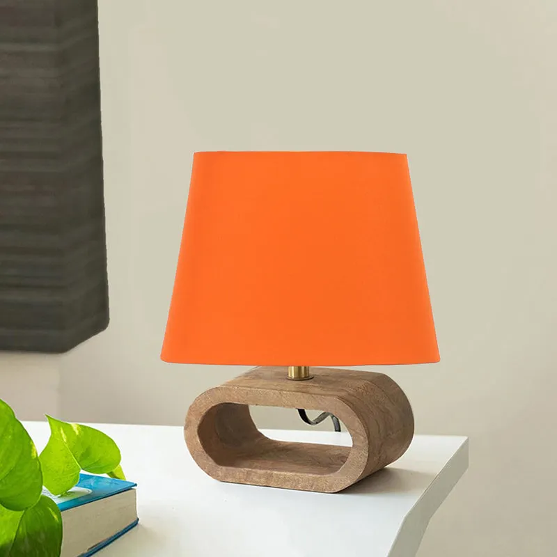 Adagio Wooden Table Lamp - Orange,Brown media 2