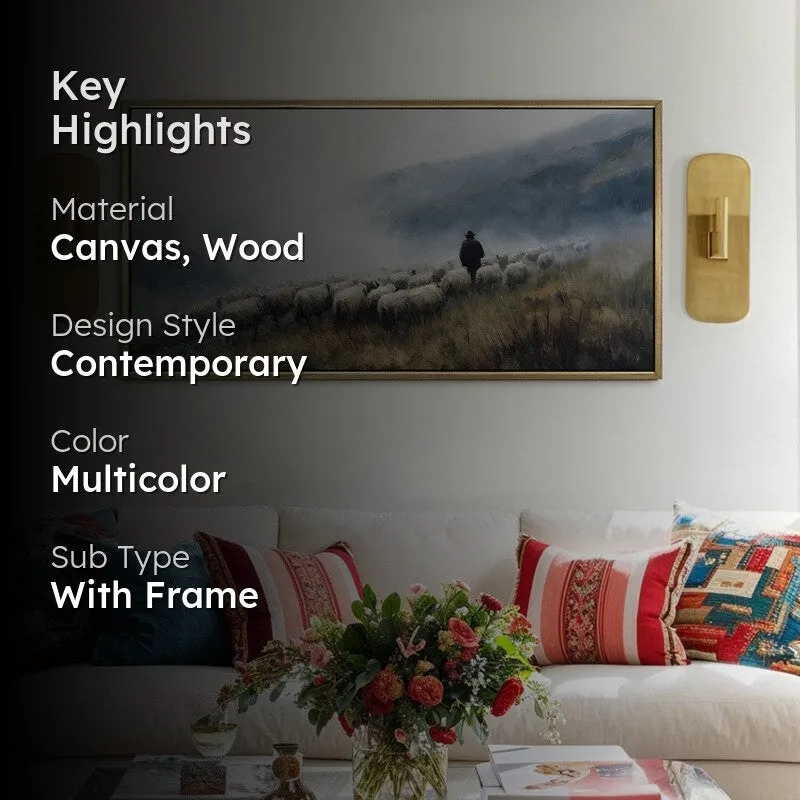 Meadow Path Canvas Wall Painting With Frame media 2