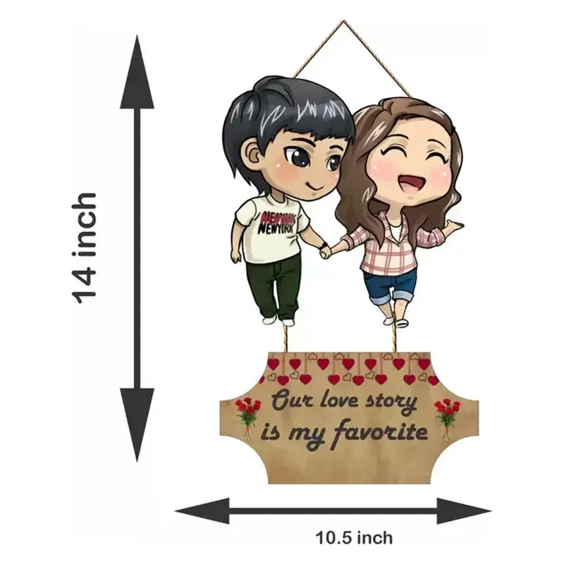 Fav Love Story Polyester & MDF Wall Hanging media 5