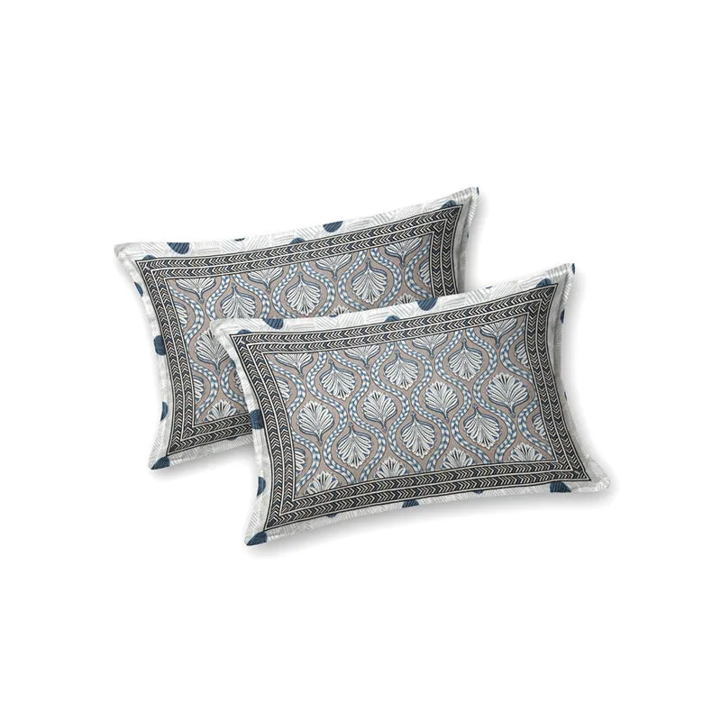 Triveni Treasure Ethnic Cotton Bedsheet (Grey) - 140 TC media 5
