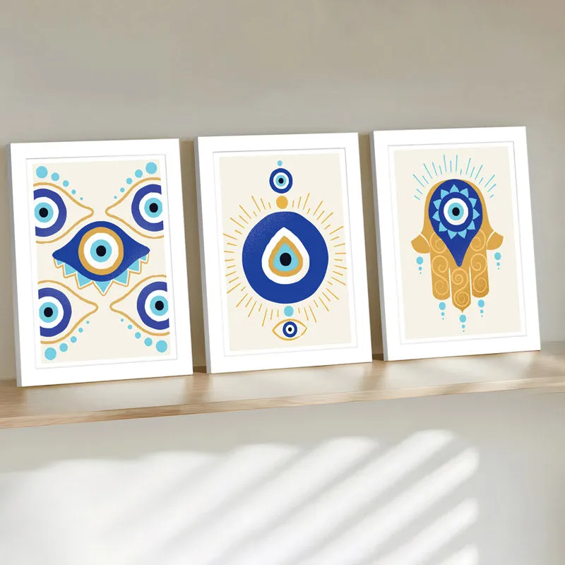 Evil Eye Hamsa Wall Art - Set Of Three media 1