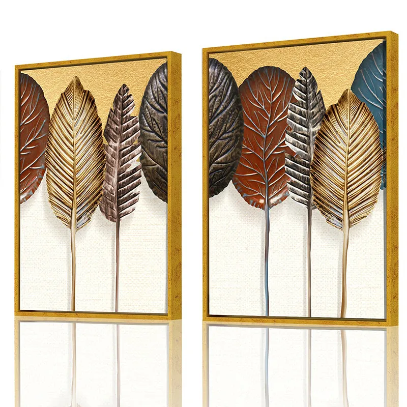 Textured Leaves Wall Art - Set Of Two media 3